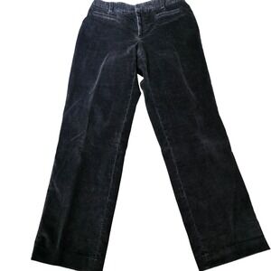 Raffaella Petites Black Corduroy Pants Women's Size 6 Straight Leg Classic Fit
